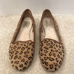 Never worn UGG leopard winter flats